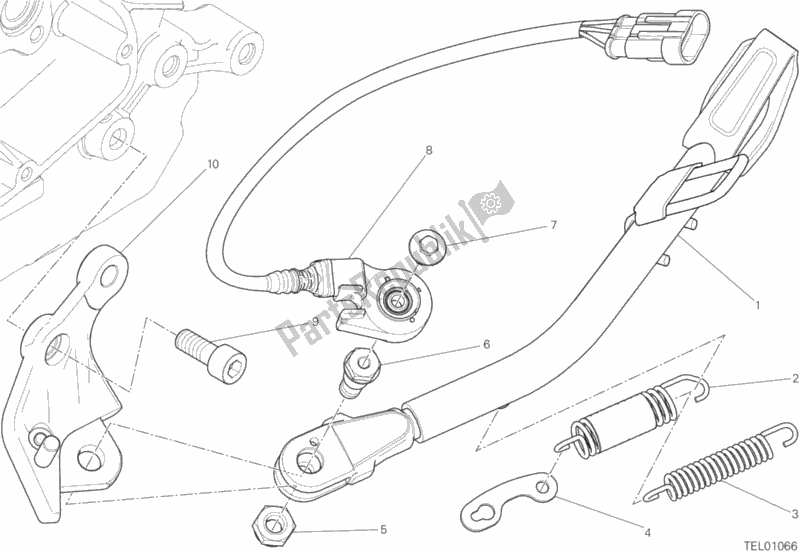 Alle onderdelen voor de Zij Stand van de Ducati Monster 797 Plus 2019